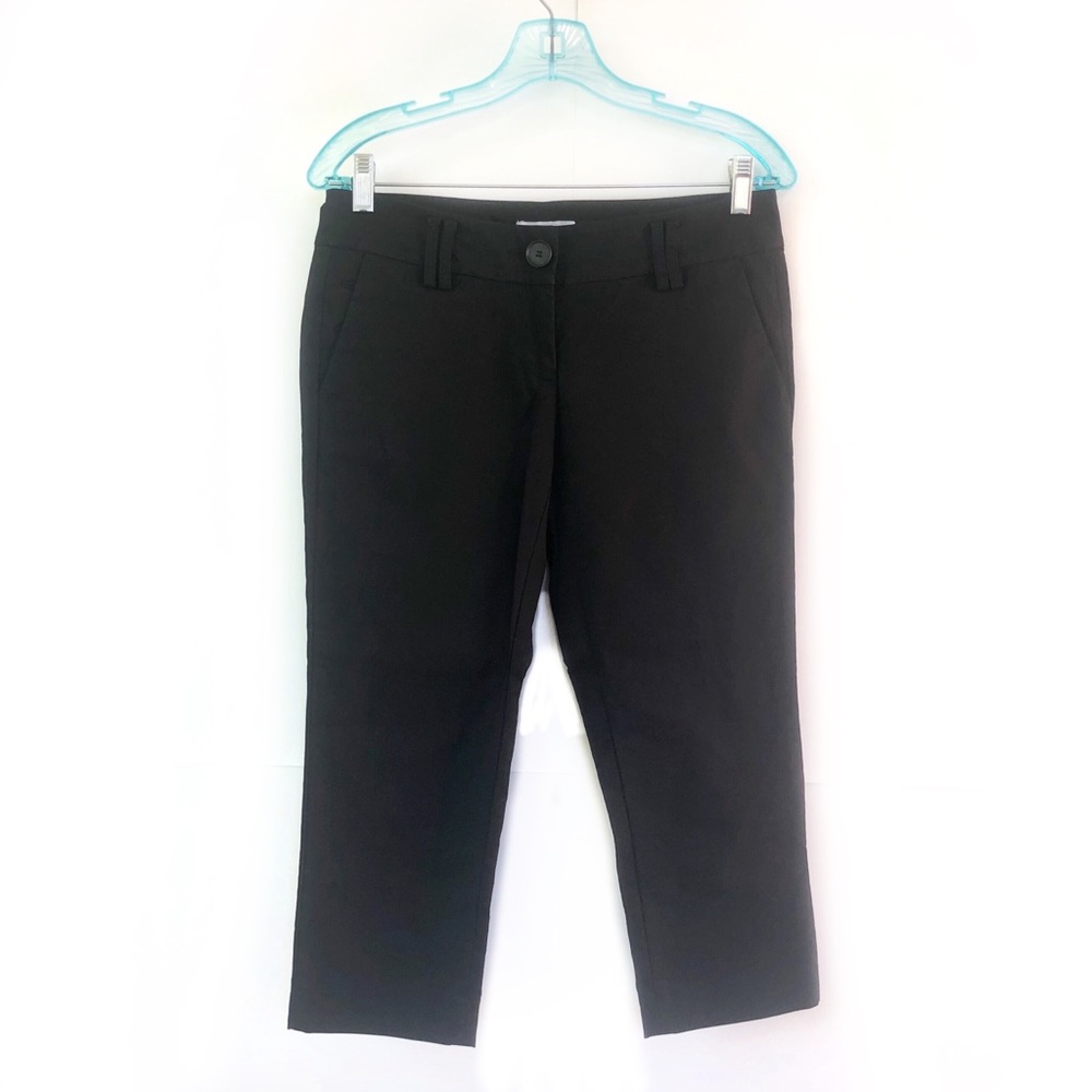 LOFT Marisa Petite Black Capris Crop Business Casual Straight Leg Pants EUC 4P